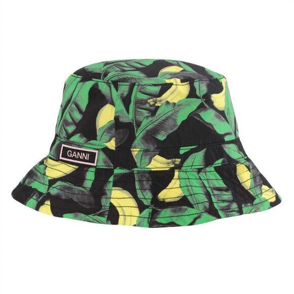 GANNI Accessories - NEW GANNI women's bucket hat in black and banana